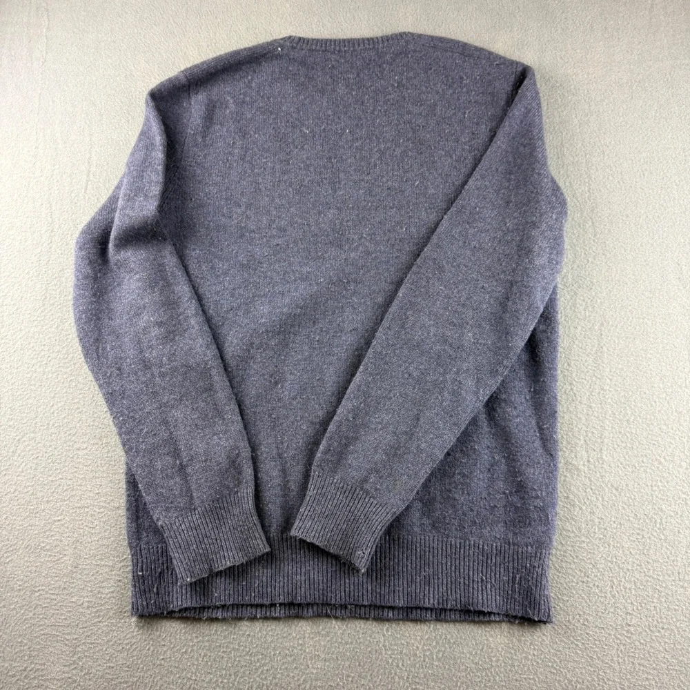 J. Crew Sweater Men's M Blue Merino Wool Alpaca Blend Slim Elbow Patch Crewneck